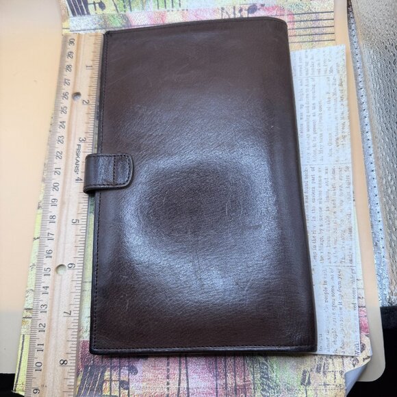 Coach Vintage Dark Brown Leather Bifold Passport Wallet Card Holder Travel - Picture 5 of 7